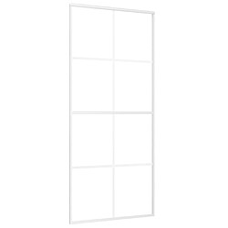 vidaXL Porte coulissante Verre ESG dépoli et aluminium 90x205 cm Blanc