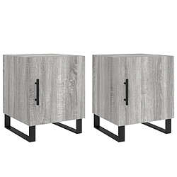 Maison Chic Lot de 2 Tables de chevet - Tables de Nuit sonoma gris 40x40x50cm bois d'ingénierie