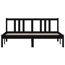 Avis vidaXL Cadre de lit sans matelas noir bois massif 150x200 cm