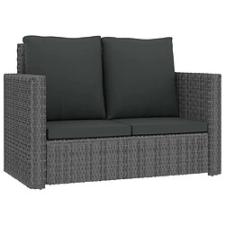 Avis vidaXL Salon de jardin 2 pcs avec coussins Résine tressée Gris