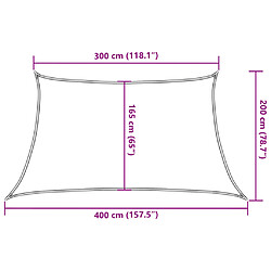 vidaXL Voile d'ombrage 160 g/m² Blanc 3/4x2 m PEHD pas cher