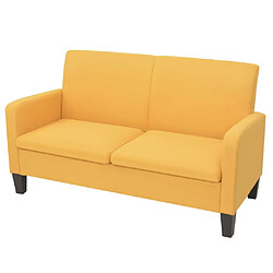 Maison Chic Canapé à 2 places,Sofa de Salon,Canapé droit 135 x 65 x 76 cm Jaune -GKD203348