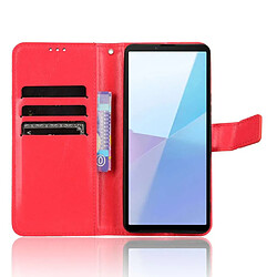 Htdmobiles Housse pour Sony Xperia 10 VI - etui coque pochette portefeuille + verre trempe - ROUGE