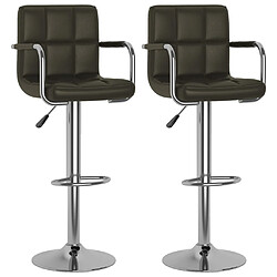 vidaXL Tabourets de bar lot de 2 marron similicuir