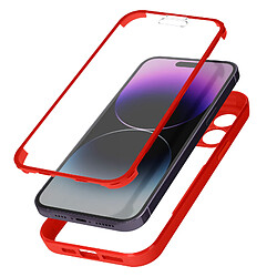 Avizar Coque pour iPhone 14 Pro Antichoc Dos Plexiglas et Avant Polymère Contour rouge