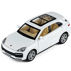 Universal 1/32 Voiture en alliage Cayenne moulée sous pression pour garçon Modèle de SUV pour enfant Jouet pour enfant Véhicule de SUV en métal avec fonction de retrait Lumière musicale | Voiture jouet moulée sous pression(blanche)