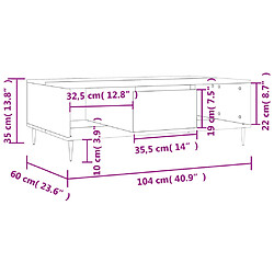 vidaXL Table basse gris béton 104x60x35 cm bois d'ingénierie pas cher