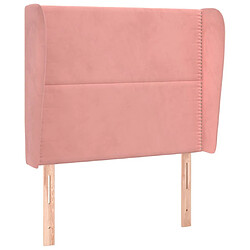 Maison Chic Tête de lit moderne avec oreilles pour chambre - Décoration de lit Rose 103x23x118/128 cm Velours -MN64328