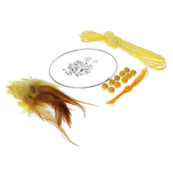 Kits Matériel Dream Catcher DIY Boucle En Fer, Cordon En Daim, Plume, Perles Jaune