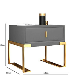 Meubler Design Table De Chevet Pied Or Kubrick - Pu Gris