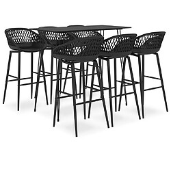 vidaXL Ensemble de bar 7 pcs Noir