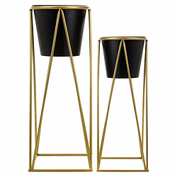 Set de pots de fleurs Alexandra House Living Noir Métal Fer 26 x 68 x 80 cm 2 Pièces