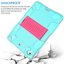 Avis Wewoo Housse Étui Coque de protection antichoc en silicone bicolore pour iPad Mini 2019 & 4avec support vert menthe + rouge rose