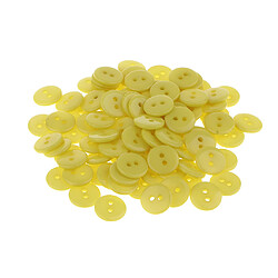 Bouton rond en résine 100 trous de couleur bonbon pour coudre un album de scrapbooking 1 cm jaune pas cher