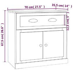 vidaXL Buffets 2 pcs gris béton bois d'ingénierie pas cher