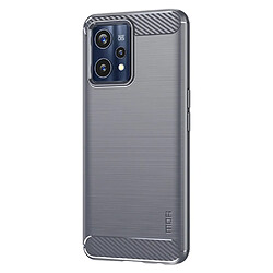 Coque en TPU MOFI Texture de fibre de carbone, antichoc, surface brossée, gris pour votre Realme 9 Pro +