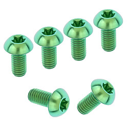 6pcs m5 x10 / 12mm vélo t25 vis tête frein à disque rotor boulons vert m5 × 12mm