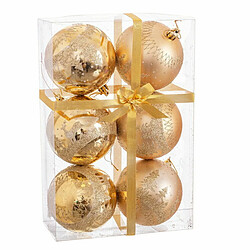 BigBuy Christmas Boules de Noël Doré Plastique Cerf 8 x 8 x 8 cm (6 Unités)