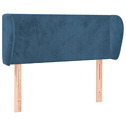 Maison Chic Tête de lit scandinave avec oreilles,meuble de chambre Bleu foncé 93x23x78/88 cm Velours -MN52332