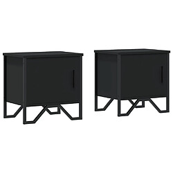 vidaXL Tables de chevet 2 pcs Noir 40 x 30 x 40 cm Aggloméré