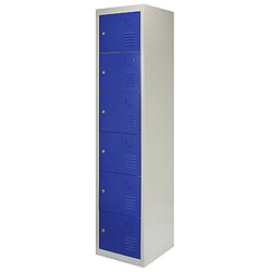 Avis Monstershop Casier Rangement 6 Portes Métal Bleu