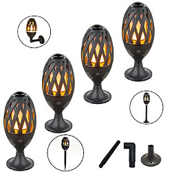 Magneticland Pack 4 Lampes LED de jardin effet flamme BOMBALIGHT