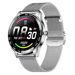 Chrono Smartwatch, montre-bracelet de fitness, montre de sport, montre tracker pour hommes et femmes, avec fréquence cardiaque, surveillance de l'oxygène dans le sang, rappel SMS, podomètre. Bluetooth étanche IP68, pour iOS et Android(Argent)