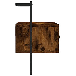 Acheter Maison Chic Meuble TV scandinave mural Banc TV suspendu pour salon - chêne fumé 60,5x30x51 cm bois d'ingénierie -MN70520