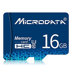 Wewoo Carte Micro SD mémoire MICRODATA 16GB U1 Blue TF SD