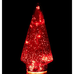 Avis Paris Prix Sapin de Noël en Verre Led 24cm Rouge