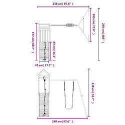 vidaXL Aire de jeux d'extérieur bois massif de douglas pas cher