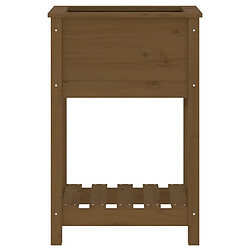 Maison Chic Jardinière,Bac à fleurs - pot de fleur avec étagère Marron miel 54x34,5x81 cm Bois de pin -GKD80127 pas cher