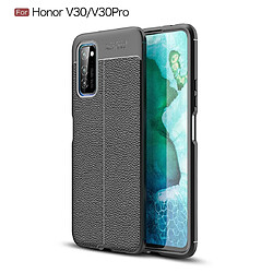 Wewoo Coque Pour Huawei Honor V30 / V30 Pro Litchi Texture TPU Antichoc Case Noir