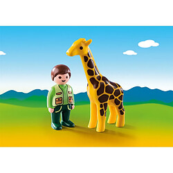 Playmobil® Playmobil 9380 1.2.3 Gardien de zoo avec girafe