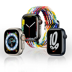 Avizar Bracelet pour Apple Watch 41mm / 40mm / 38 mm Nylon Tressé Respirant arc-en-ciel pas cher