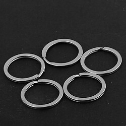 100pcs 28mm Vintage Flat Split Porte-clés Keychain pour accessoires de bricolage argent