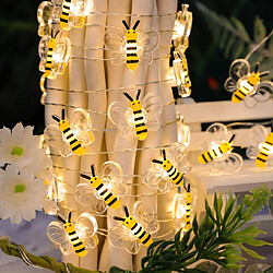 Acheter Guirlande lumineuse décorative d'abeille, guirlande lumineuse alimentée par USB et à piles, 10 pieds 30 LED veilleuses avec télécommande et minuterie pour la chambre d'enfant, la cuisine, la fête, l'arbre de Noël