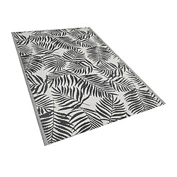 Beliani Tapis extérieur noir au motif feuilles de palmier 180 x 270 cm KOTA