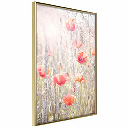 Paris Prix Affiche Murale Encadrée Poppies 20 x 30 cm Or