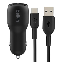 Belkin Chargeur Auto 2x USB + Câble USB-C