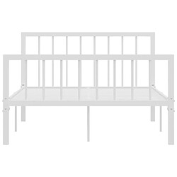 Avis Maison Chic Lit adulte - Lit simple Cadre de lit,Structure du lit Contemporain Blanc Métal 120 x 200 cm -MN48756