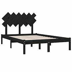 Acheter Maison Chic Lit adulte - Lit simple Cadre de lit,Structure du lit Contemporain Noir 135x190 cm Double Bois massif -MN67953