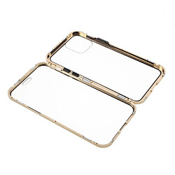 Coque en cadre métallique couverture complète magnétique du cadre double face or pour votre Apple iPhone 12/12 Pro