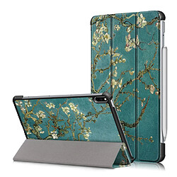 Etui en PU Impression de motifs avec support tri-pliure fleur de prunier pour votre Huawei MatePad Pro 10.8 (2021)/(2019)