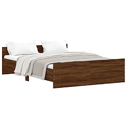 Maison Chic Lit adulte - Cadre de lit tête de lit et pied de lit,Structure du lit Contemporain pour chambre chêne marron 140x190 cm -MN10818