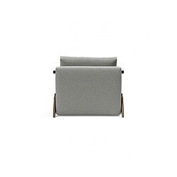 Inside 75 Fauteuil convertible lit 90 cm ILB 500 chêne fumé tissu Mahoga Dove Grey pas cher