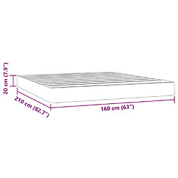 vidaXL Matelas de lit à ressorts ensachés 160x210x20 cm velours pas cher