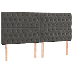 Avis vidaXL Tête de lit à LED Gris foncé 180x7x118/128 cm Velours