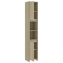 Maison Chic Armoire de salle de bain,Meuble de rangement,Meuble haut Chêne sonoma 30x30x183,5 cm Aggloméré -GKD836643 pas cher