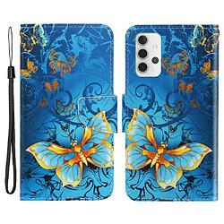 Etui en PU Impression de motifs Texture croisée avec support papillon pour votre Samsung Galaxy A32 4G (EU Version)